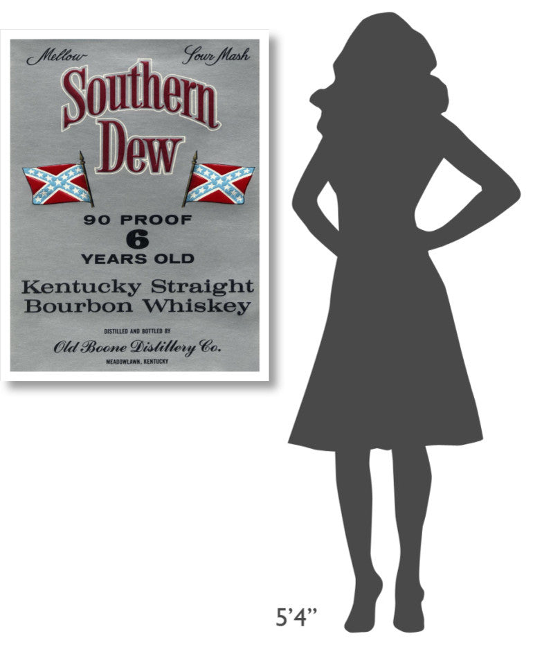 "Southern Dew Kentucky Straight Bourbon Whiskey" Paper Art, 29"x38"