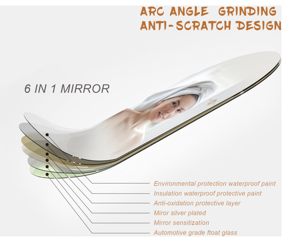 Dimmable 26"x18" LED Oval Frameless Wall-mounted Bathroom Backlit Mirror