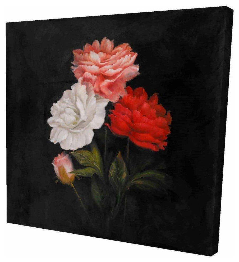 Small Bouquet of Roses, Fine Art Gallery Wrapped Canvas, 24"x24"