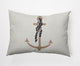 14x20" Anchor and Rope Nautical Decorative Indoor Pillow, Mauve