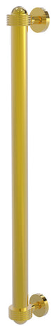 18" Refrigerator Pull With Groovy Accents, Polished Brass