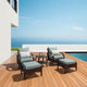Barcelo 5 Piece Sunbrella Outdoor Patio Motion Club Seating Set, Spa Blue