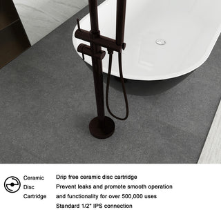 Freestanding Double Handle Clawfoot Tub Faucet, Brown