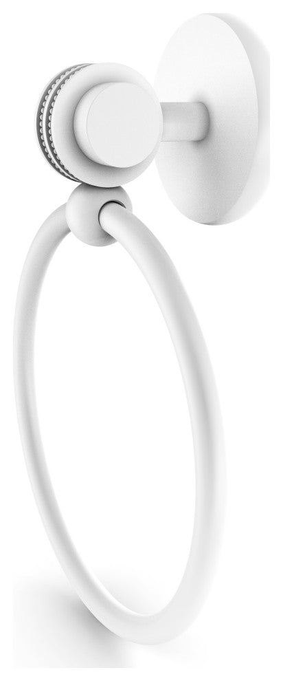 Satellite Orbit Two Towel Ring With Dotted Accent, Matte White