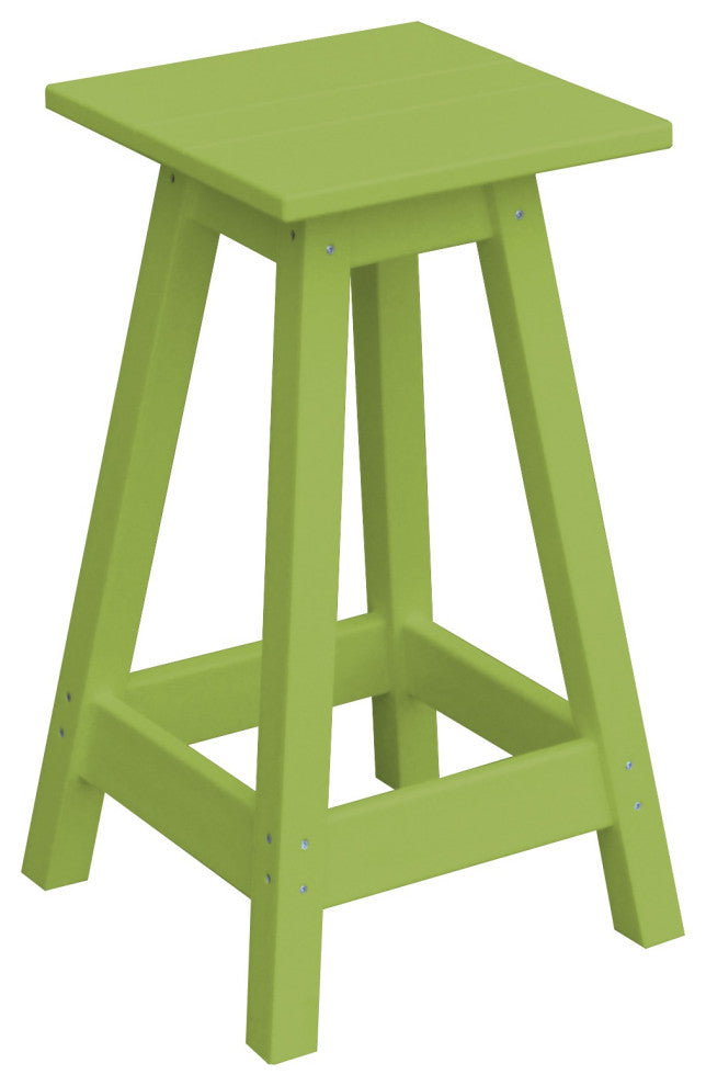 Poly Lumber Bar Stool, Tropical Lime, Counter Height, Square