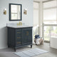 37" Single Vanity, Dark Gray Finish With White Carrara