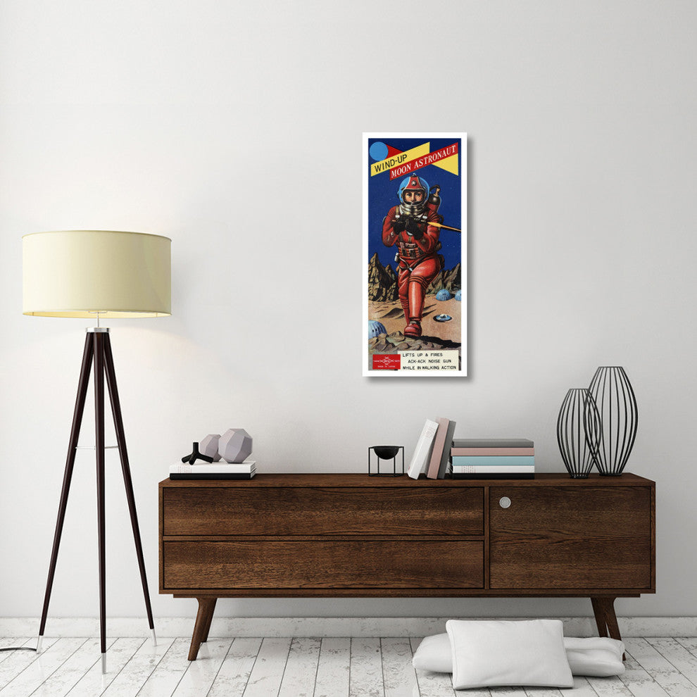 "Wind-Up Moon Astronaut" Digital Paper Print by Retrobot, 18"x42"