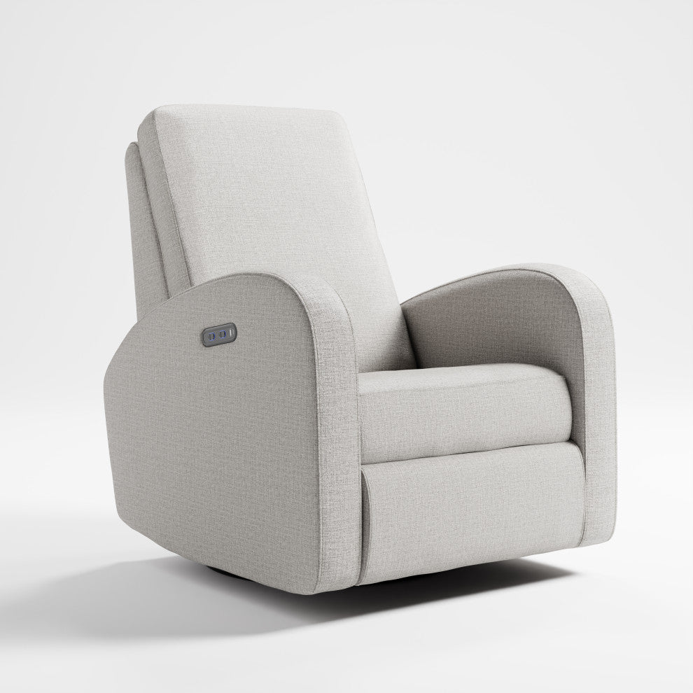 Storkcraft Santa Monica Power Recliner Swivel Glider, Steel Basketweave