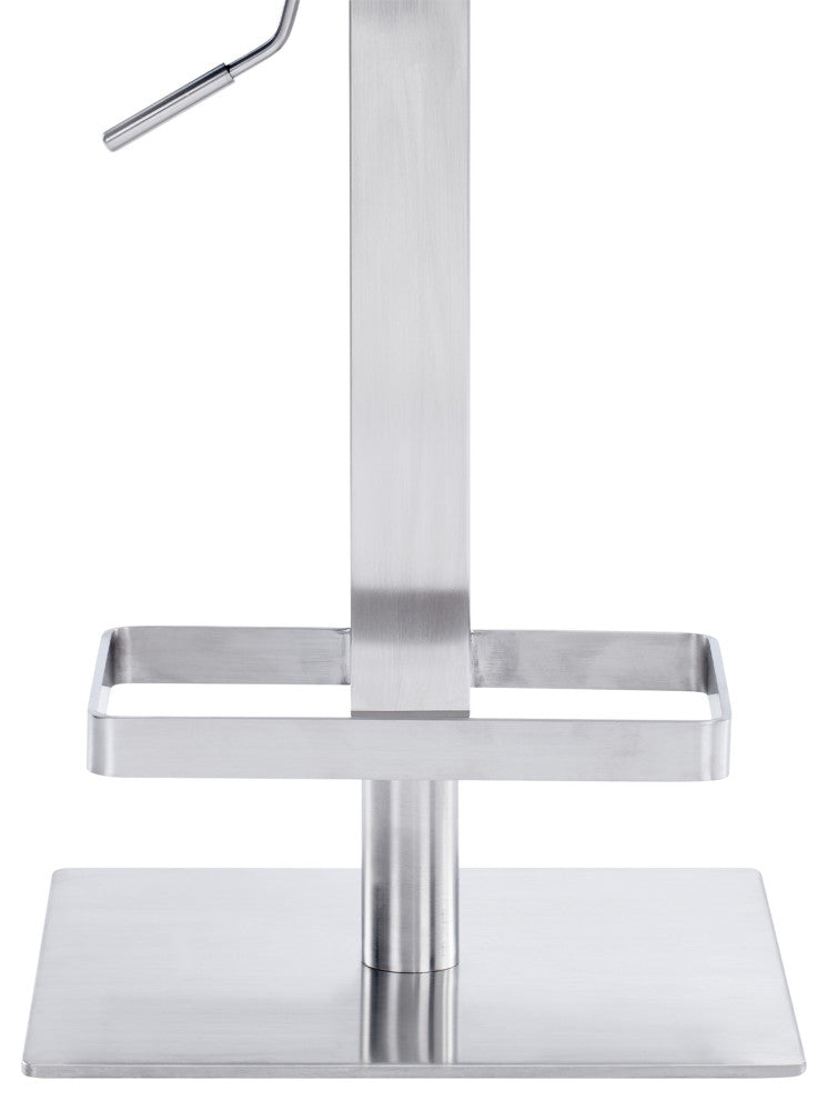 Legacy Contemporary Swivel Barstool in Brushed Stainless Steel