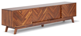 Herringbone TV Stand Low, Brown