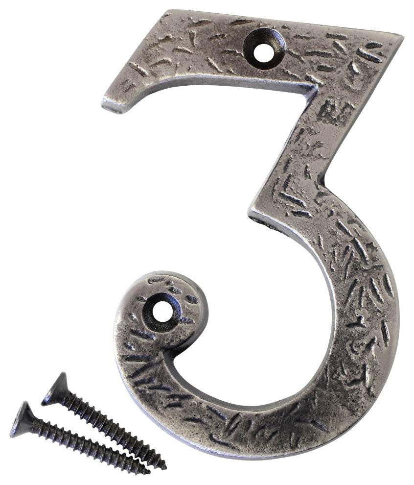 RCH Hardware Iron Rustic Country House Number, 3-Inch, Various Finishes, Antique