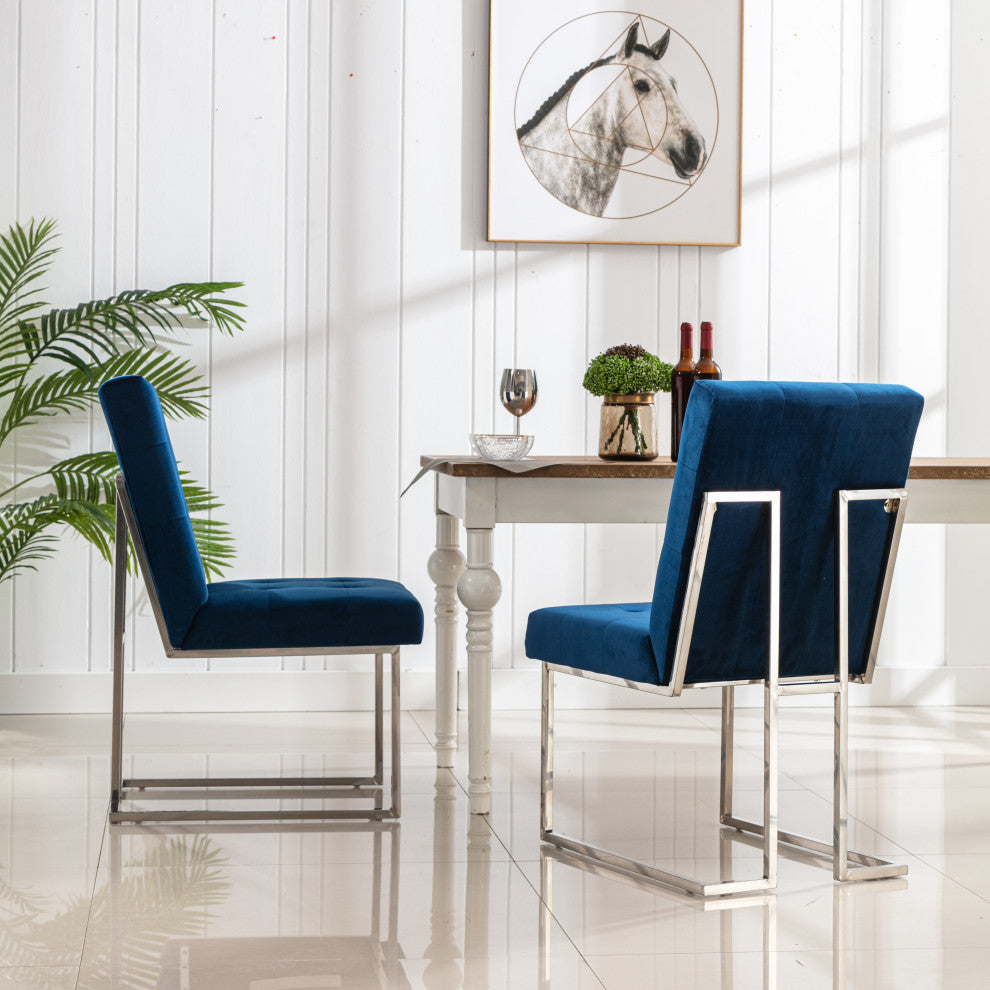 Home Beyond Dining Chairs Set of 2 Pieces for Dining Room, Navy Blue UC-16B
