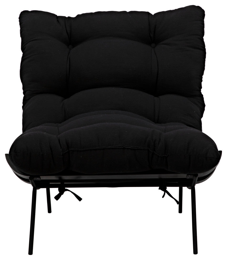 Hanzo Chair With Steel Legs, Charcoal Black