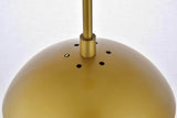 Midcentury Modern Brass And Frosted White 3-Light Pendant