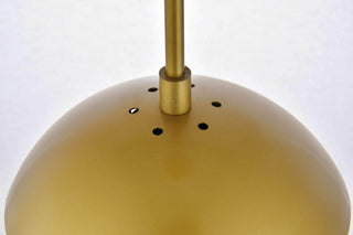 Midcentury Modern Brass And Frosted White 3-Light Pendant