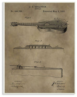 Patent Vintage Guitar Brown Te"xture Design, 10"x15"