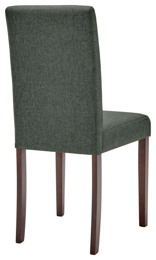 Side Dining Chair, Set of 2, Fabric, Wood, Gray, Modern, Bistro Restaurant