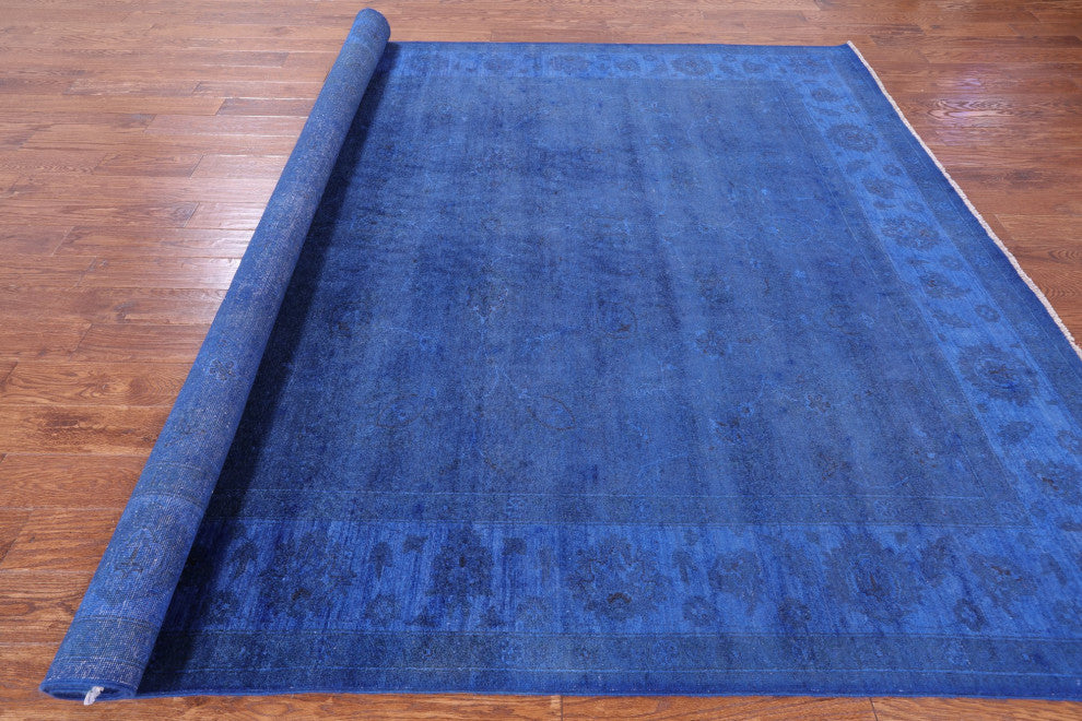 8' 1" X 9' 7" Handmade Full Pile Overdyed Wool Rug - Q12711