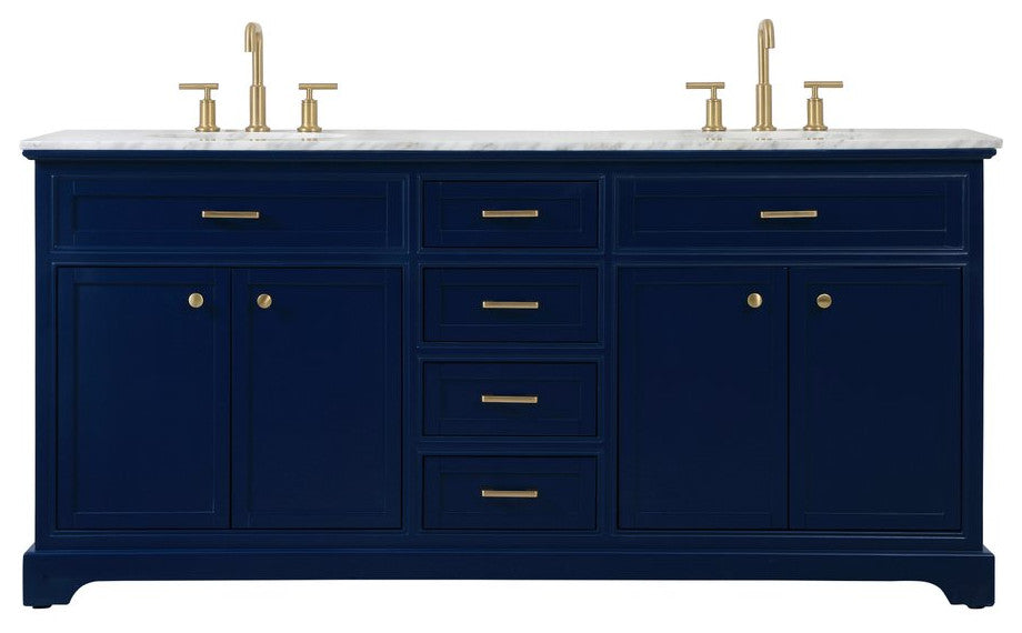 Home Living 72" Double Bathroom Vanity, Blue