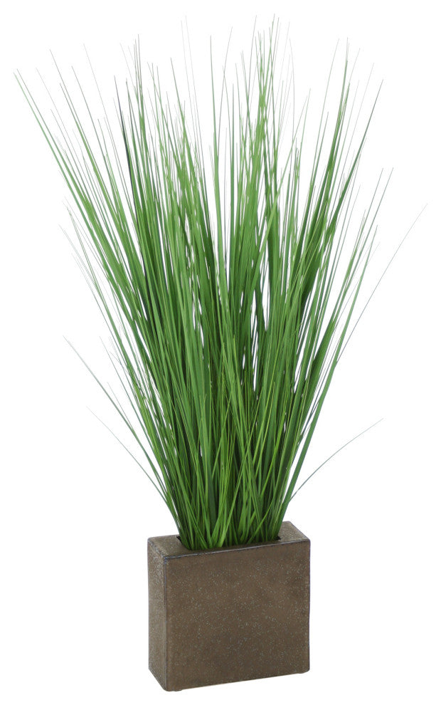 Grass In Rectangle Metal Planter