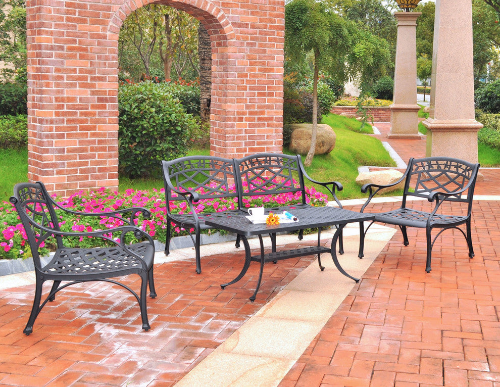 Sedona 4-Piece Cast Aluminum Outdoor Conversation Seating Set