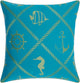 Mina Victory L1504 Throw Pillow, Turqois/Green, 20" x 20"