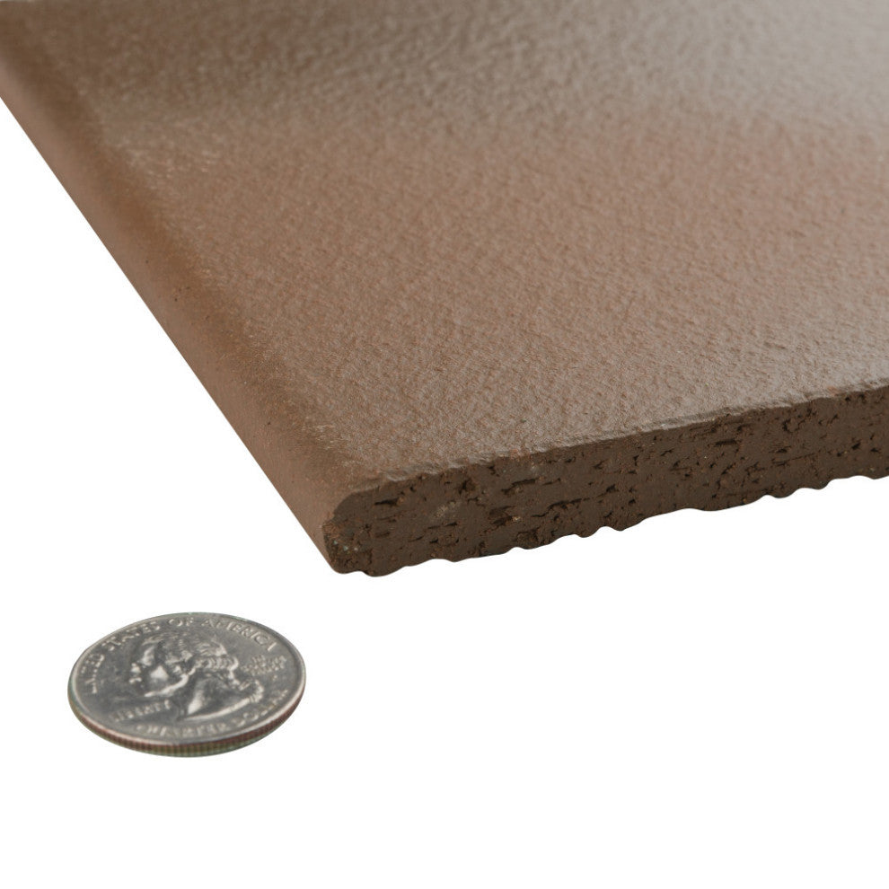 Quarry Bullnose Flame Brown Ceramic Wall Tile