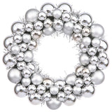 12" Silver Colored Ball Wreath