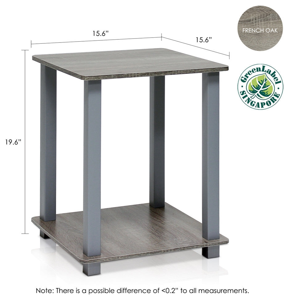 Simplistic End Table, Set of Two, French Oak Grey