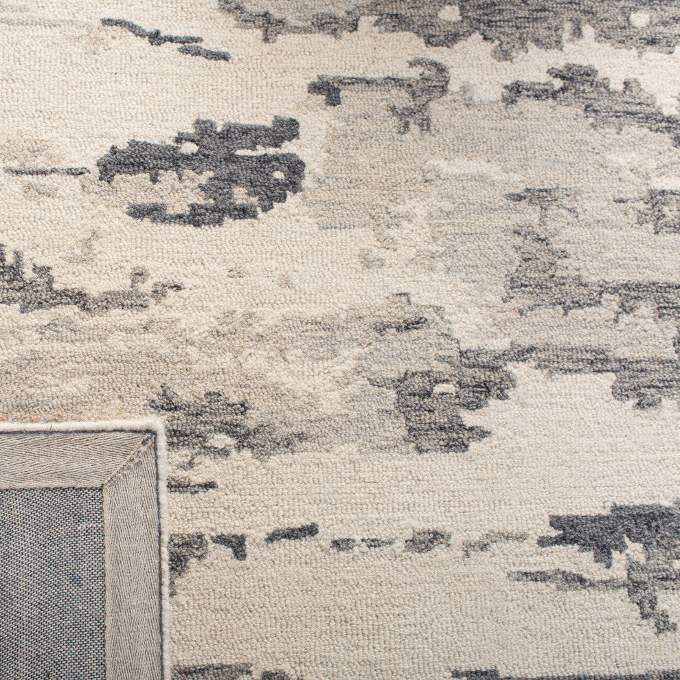 Safavieh Couture Abstract Collection, ABT465 Rug, Charcoal/Ivory, 2'3"x12'