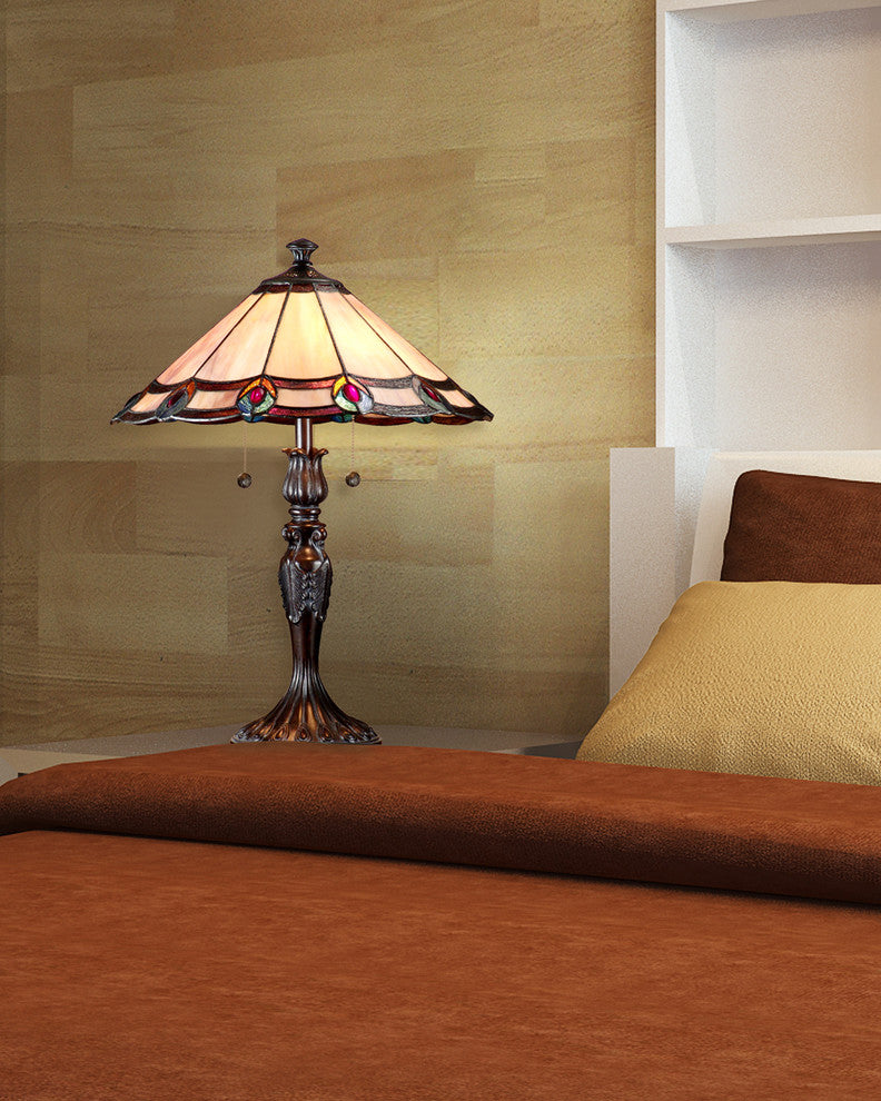 Springdale Aldridge Peacock Table Lamp