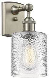 Cobbleskill 1-Light Sconce, Clear Ripple Glass, Satin Brush Nickel