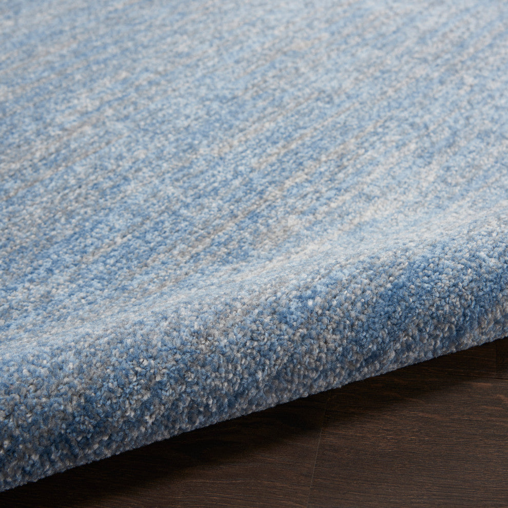 Nourison Essentials 6' x Round Blue/Grey Outdoor Area Rug