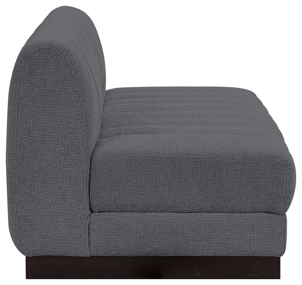 Quinn Chenille Upholstered 2-Piece Modular Sofa, Grey
