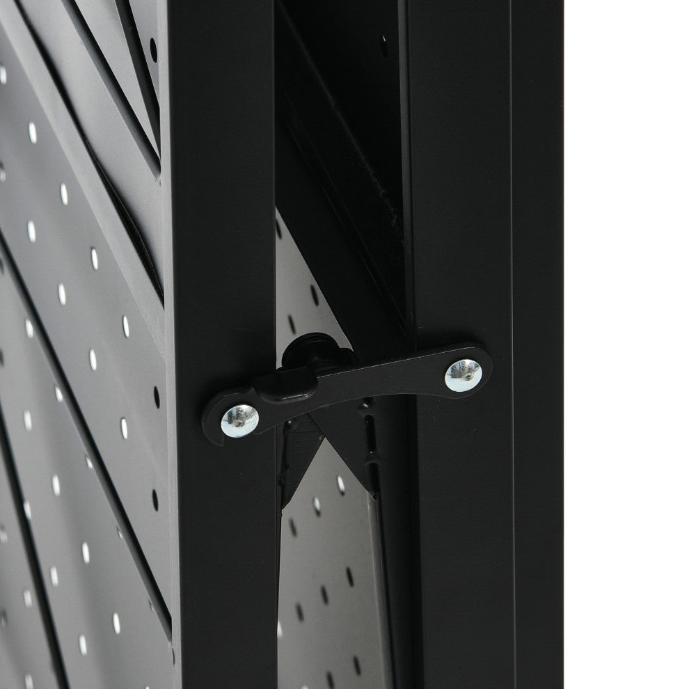 Metal 3-Tier Foldable Utility Rack, Black