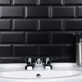Crown Heights Beveled Ceramic Wall Tile, Matte Black