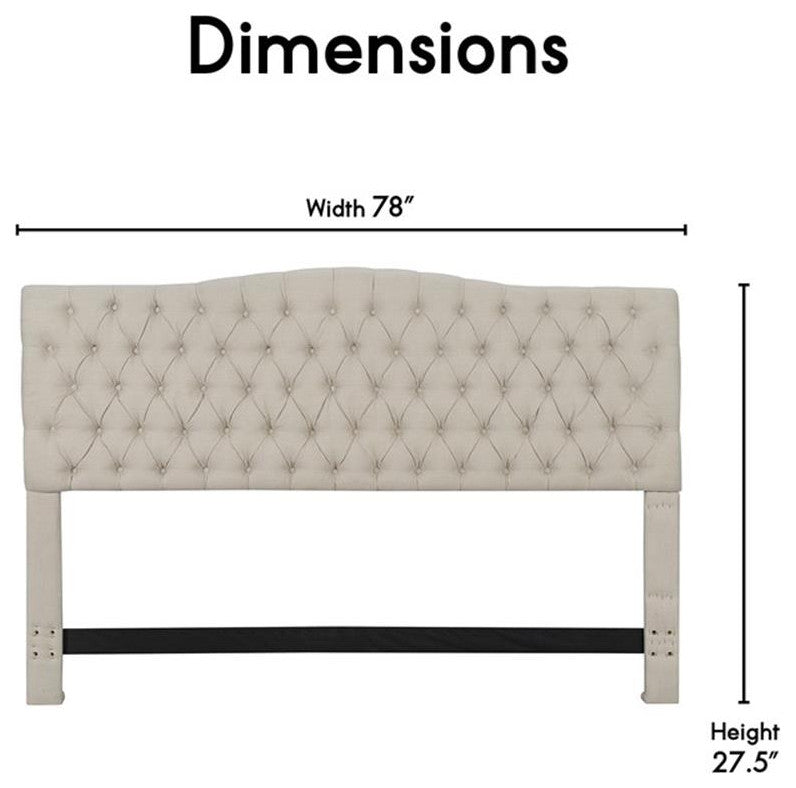 Elle Decor Celeste King Size Headboard Beige Weave
