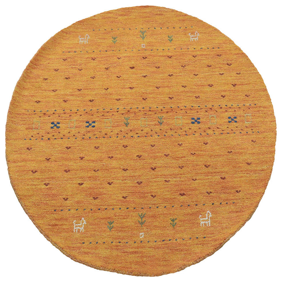 HAND KNOTTED LOOM WOOL ECO-FRIENDLY AREA RUGS- Rectangle, Orange, Contemporary