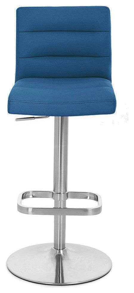 Lush Adjustable Height Swivel Bar Stool - Trumpet Base, Dark Blue