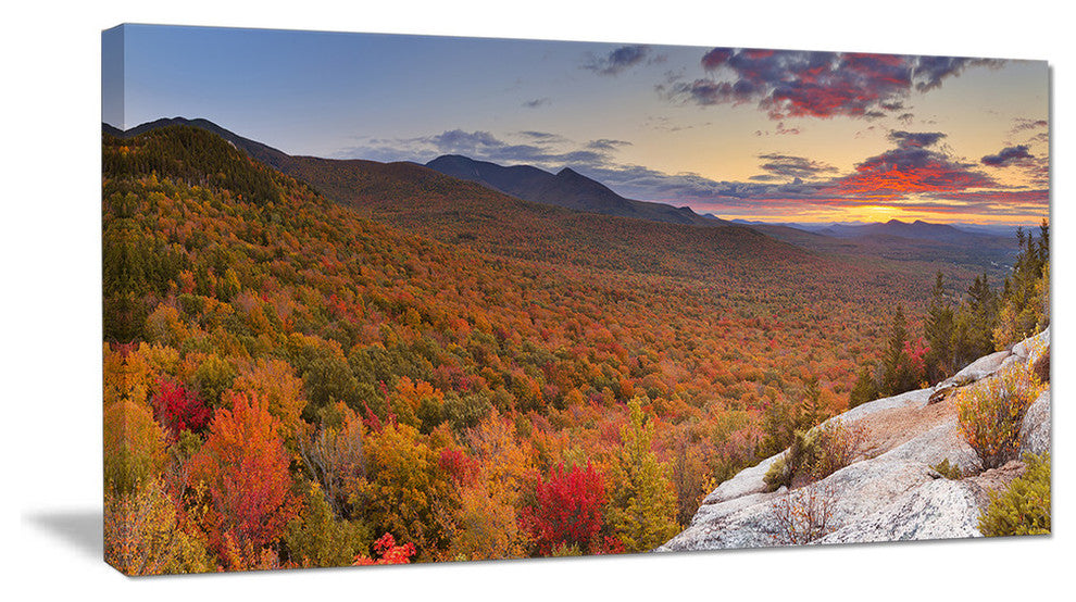 Endless Forests in Fall Panorama, Landscape Canvas Art Print, 60"x28"