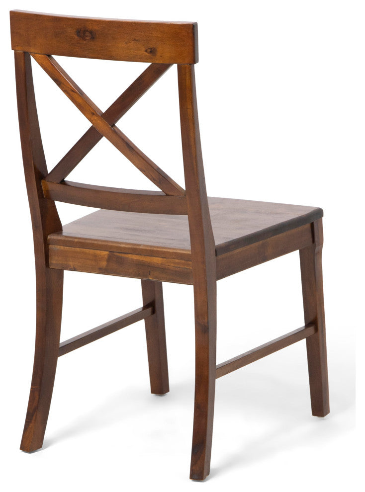Heather Farmhouse Acacia Wood Dining Chair, Set of 2