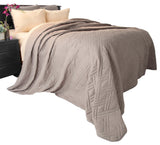 Lavish Home Solid Color Bed Quilt, Silver, King