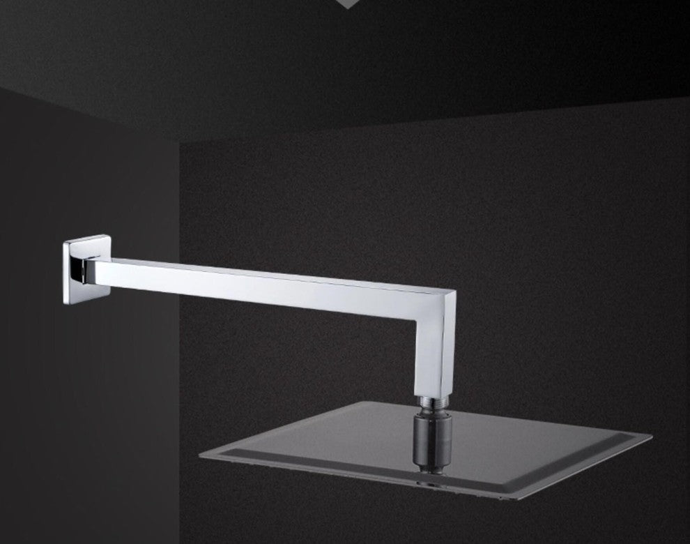Vanity Art 12" Brass Square Shower Arm, Chrome