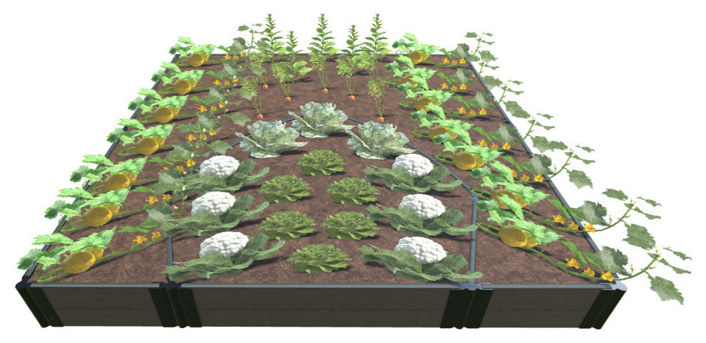 Weathered Wood Walk-In Cathedral 8'x8'x11" Raised Garden Bed, 1" Profile