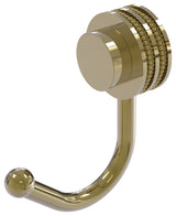 Venus Robe Hook With Dotted Accents, Unlacquered Brass