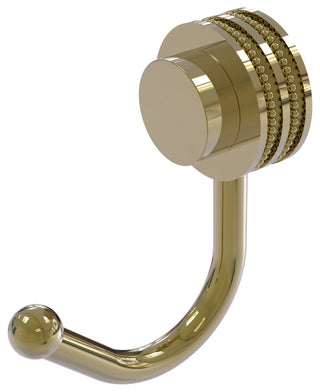 Venus Robe Hook With Dotted Accents, Unlacquered Brass