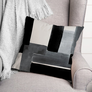 Black Abstract Design 18x18 Indoor/Outdoor Pillow