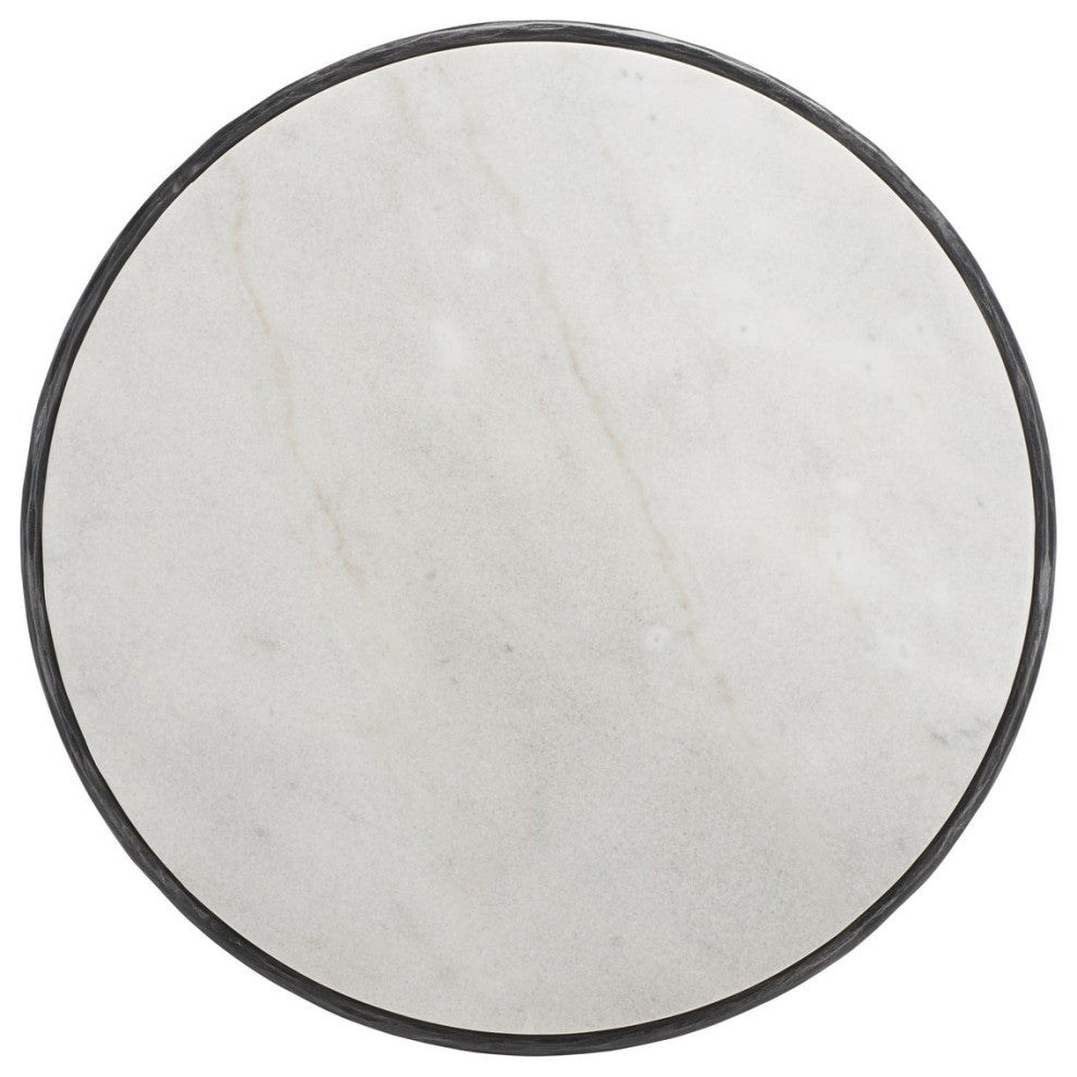 Safavieh Couture Jessa Round Metal Coffee Table, Black/White