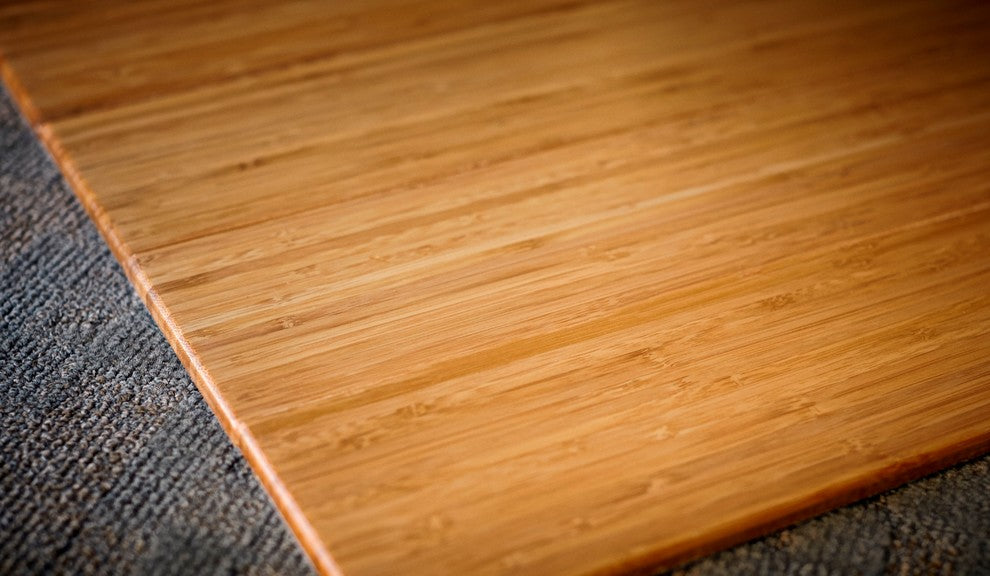 Ronson Bamboo Deluxe Roll-Up Chair Mat, Natural, No Lip, 72"x48"
