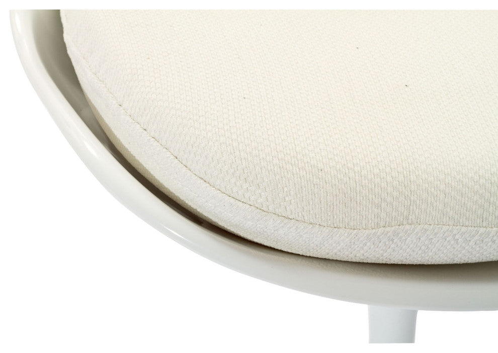 Modern White Tulip Dining Side Chair Fabric Set of 4